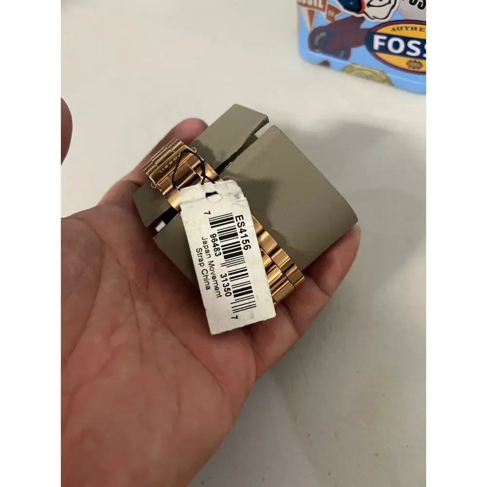 Fossil Atwater ES4156 Rose Gold Square Quartz Watch NWT